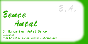 bence antal business card